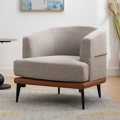 Streamdale Modern Two-Tone Upholstered Barrel Chair