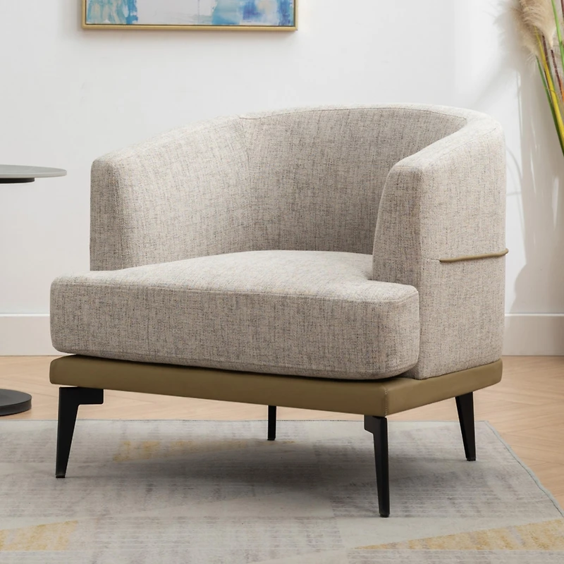 Streamdale Modern Two-Tone Upholstered Barrel Chair
