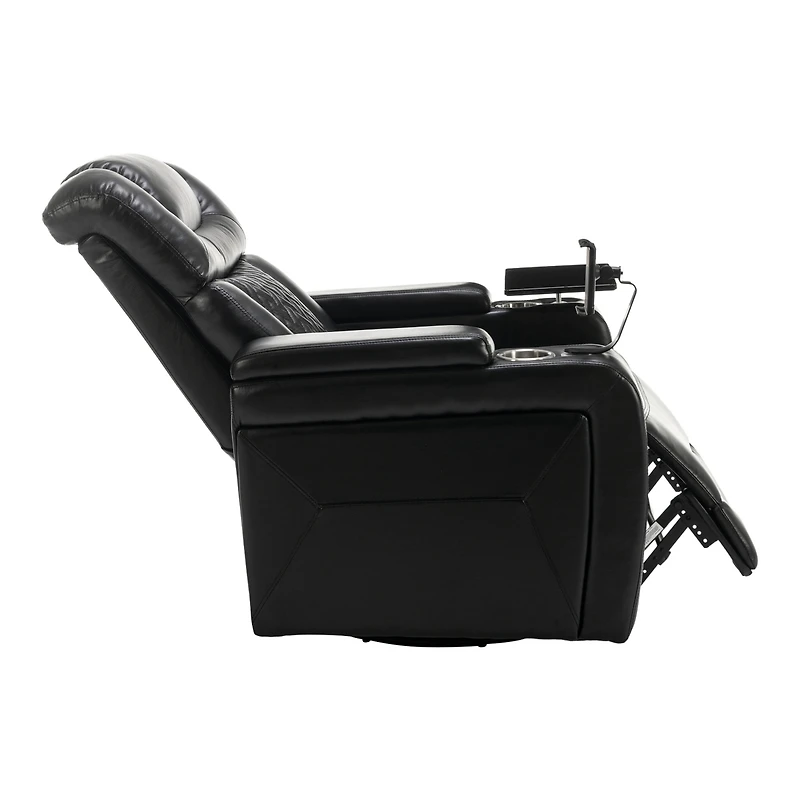 Simplie Fun Power Recliner with Swivel, Tray Table, Phone Holder