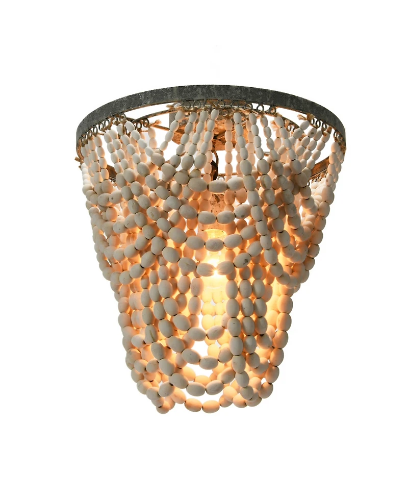 Storied Home 2-Tier Draped Wood Bead Chandelier