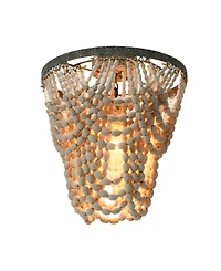 Storied Home 2-Tier Draped Wood Bead Chandelier