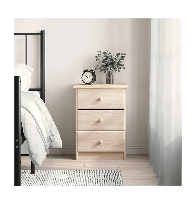 vidaXL Bedside Cabinet Alta 16.1"x13.8"x21.9" Solid Wood Pine