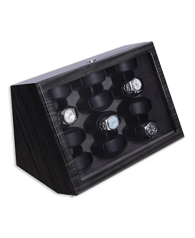 Bey-Berk Polished Ash Wood Twelve Watch Winder