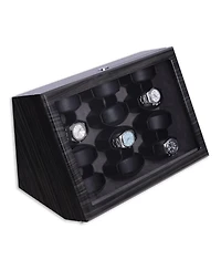 Bey-Berk Polished Ash Wood Twelve Watch Winder