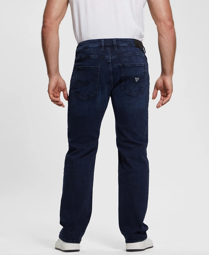 Guess Men's Dark Wash Regular Straight Jeans