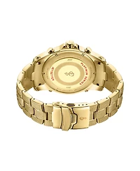 Jbw Men's Jet Setter Platinum Series Diamond (3 ct. t.w.) 18K Gold-Plated Stainless Steel Watch, 50Mm