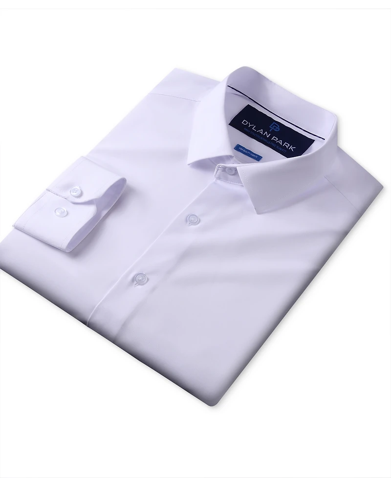 Dylan Park Men's Geometric Performance Stretch Button Down Dress Shirt