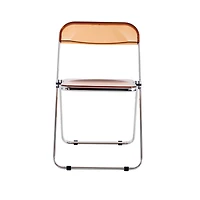 Simplie Fun Yellow Clear Transparent Folding Chair Chair Pc Plastic Living Room Seat