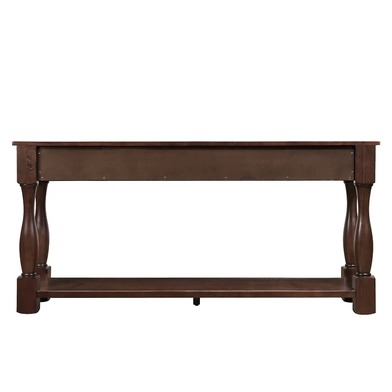 Streamdale 63" Wood Console Table with Drawers & Shelf, Easy Assembly