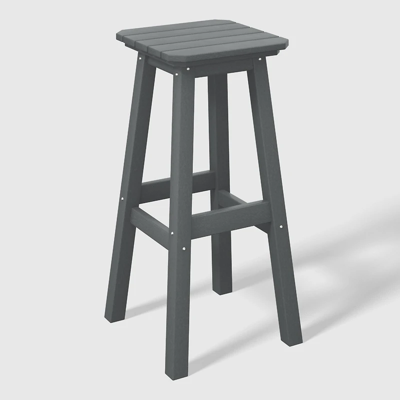 WestinTrends 29" Hdpe Outdoor Patio Square Backless Bar Stool