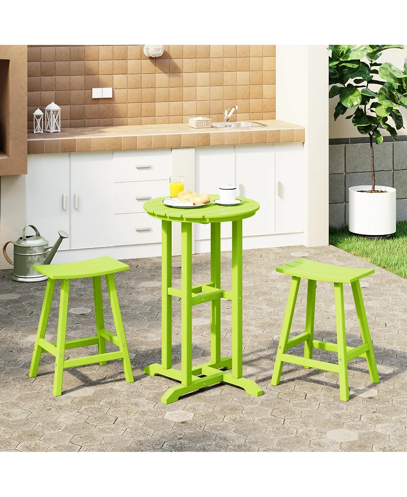 WestinTrends Outdoor Patio Counter Height Bar Stools Bistro Table Set