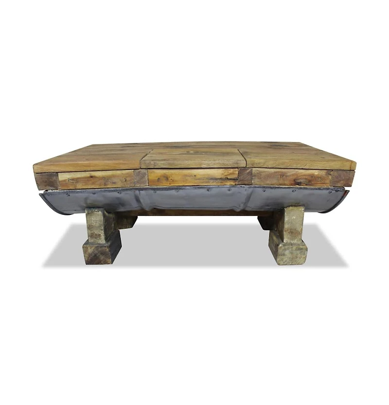 vidaXL Coffee Table Mixed Recycled Wood 35.4"x19.7"x13.8"