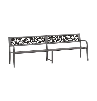 vidaXL Twin Patio Bench 96.9" Gray Steel