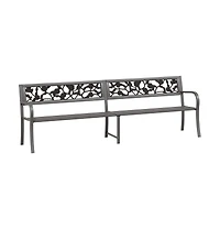 vidaXL Twin Patio Bench 96.9" Gray Steel