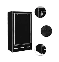 vidaXL Wardrobe Black 34.3"x19.3"x62.6" Fabric