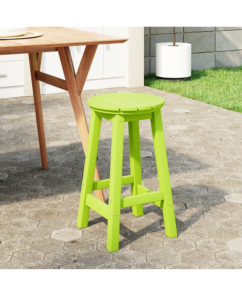 WestinTrends 24" Hdpe Outdoor Patio Round Counter Height Bar Stool