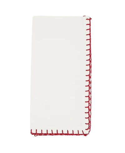 Saro Lifestyle Celena Collection Whip Stitched Design Cotton Dinner Napkin Set of 4,20"x20"