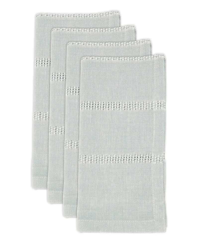 Saro Lifestyle Leno Stripe Elegance Napkin Set of 4, 20"x20"