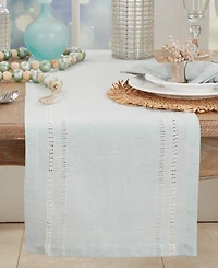 Saro Lifestyle Leno Stripe Elegance Table Runner