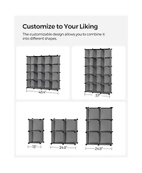 Slickblue 16 Cube Closet Organizers And Storage, Clothes Storage Organizer For Wardrobe