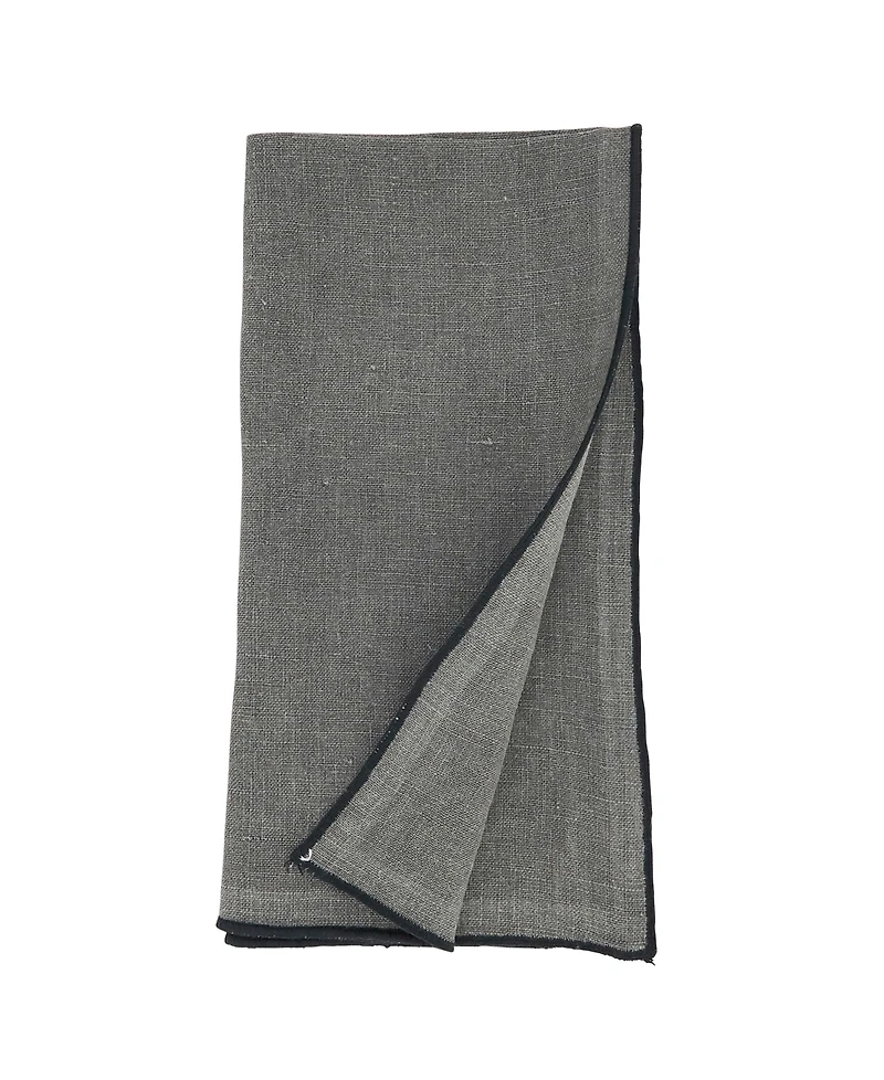 Saro Lifestyle Stonewashed Stitch Border Table Napkins Set of 4,20"x20"
