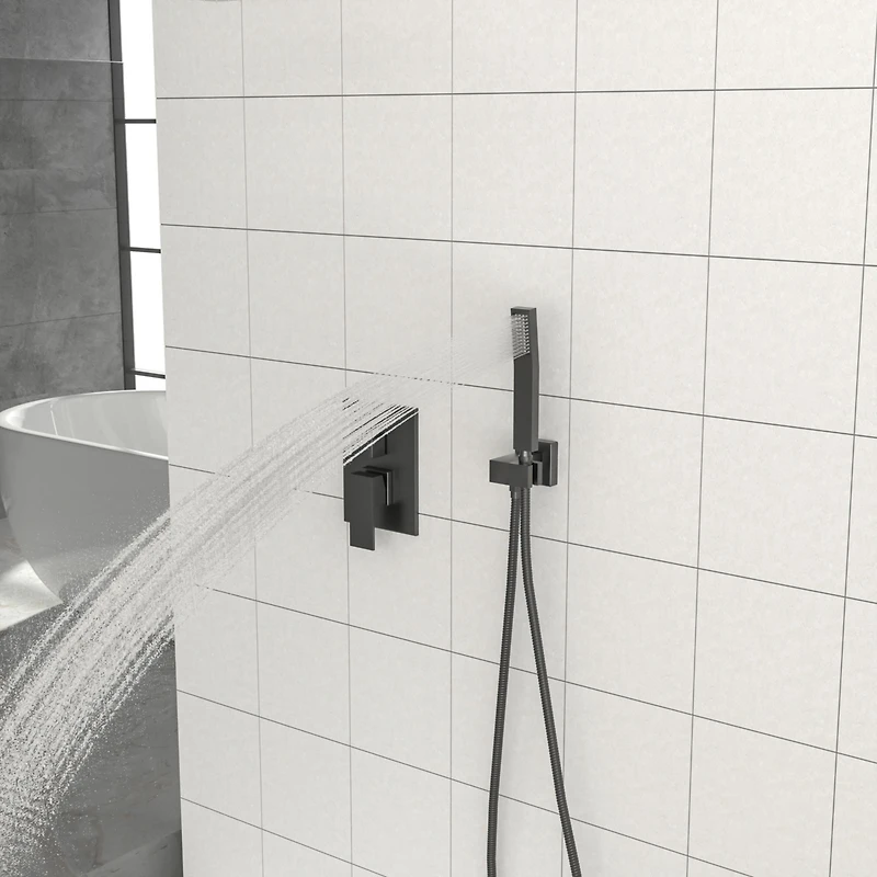 12" Rain Shower Head Systems, Matte Black, Ceiling Mounted Shower