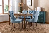 Streamdale Furniture Modern Velvet Dining Chairs 2-pcs Set, Light Blue