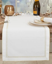 Saro Lifestyle Detailed Edge Embroidery Table Runner, 16"x72"