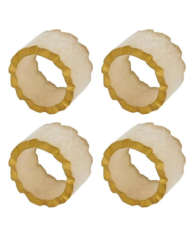 Saro Lifestyle Resin Artistry Napkin Ring Set of 4