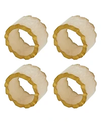 Saro Lifestyle Resin Artistry Napkin Ring Set of 4