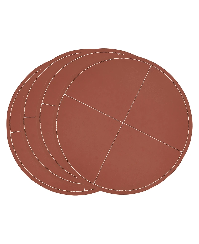 Saro Lifestyle Pu Leather Luxe Placemat Set of 4,15"x15"