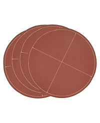 Saro Lifestyle Pu Leather Luxe Placemat Set of 4,15"x15"
