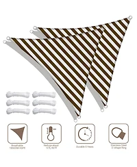2 Pack 3 Ft 97% Uv Block Triangle Sun Shade Sail Heavy Duty Canopy Outdoor Pool