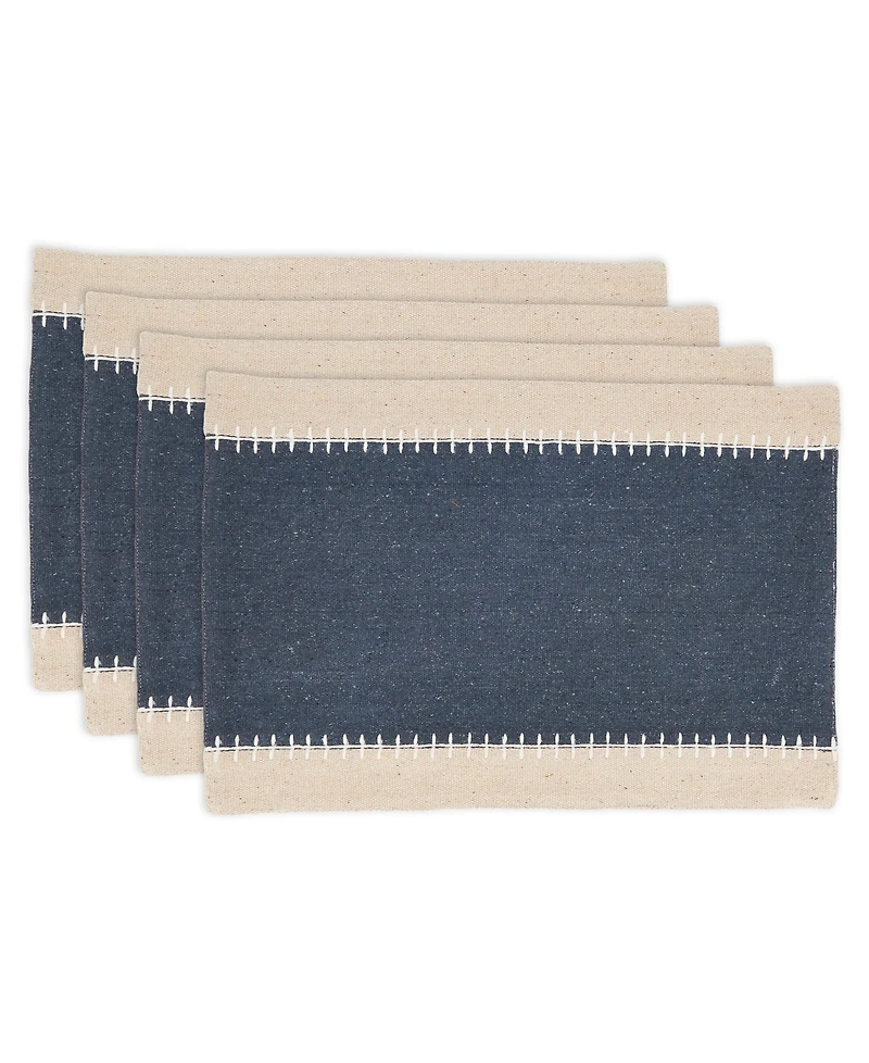 Saro Lifestyle Whipstitched Border Design Placemat Set of 4, 14"x20"