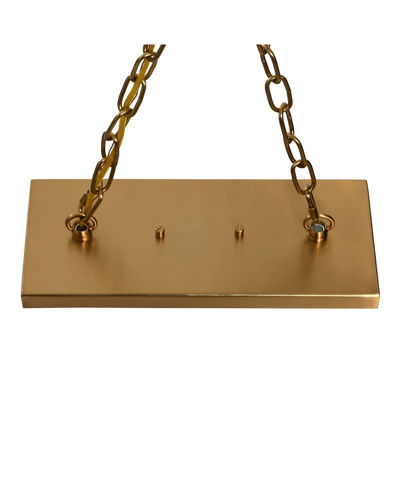 Robert Stevenson Lighting Lorne - Metal and Frosted Glass 5-Light Chandelier Brushed Gold