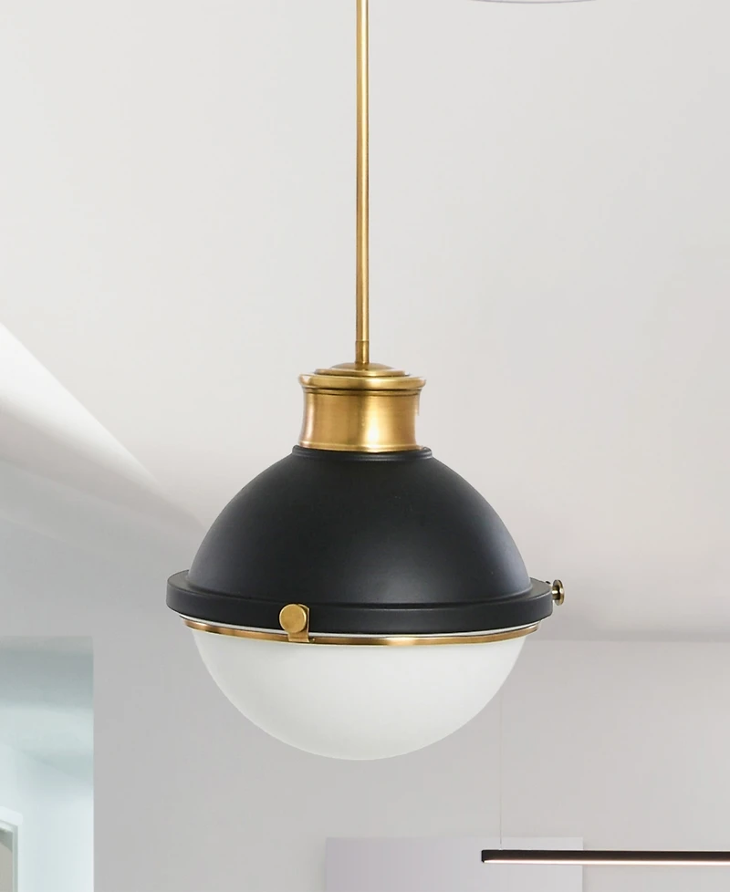 Robert Stevenson Lighting Cameron - 2-Tone Metal and Frosted Glass Ceiling