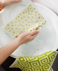 Design Imports Swedish Dishcloths for Kitchen Cleaning, Machine Washable Dishwasher Safe, 7.75 x 6.75", Avocado White