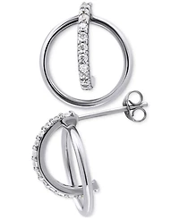 Giani Bernini Cubic Zirconia Orbital Hoop Earrings in Sterling Silver & 18k Gold-Plate, Created for Macy's