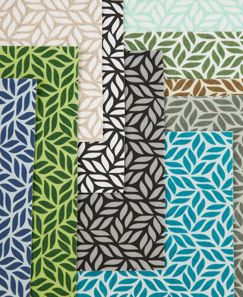 Design Imports Fridge Liner Collection Non-Adhesive, Cut to Fit, 12x24", Gray Abstract Leaf, 6 Piece