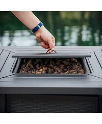 Nestl 28" Wicker Rattan Fire Pit Table - Grey