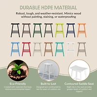 Outdoor Patio Adirondack Bar Height Stool Saddle Seat Chair