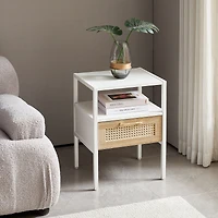 Streamdale 2-Piece Rattan End Tables, Modern Nightstand