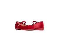 Childrenchic Girls Holiday Velvet Mary Janes Red