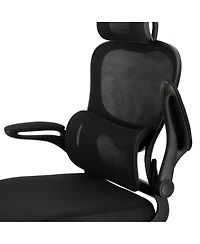 Elama High Back Adjustable Mesh and Fabric Office Chair with Metal Base Head Rest