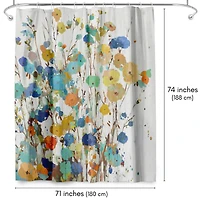 71x74 Floral Shower Curtain - Spring Garden by Pi Creative Art