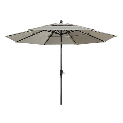 Mondawe 10 ft 3-Tier Outdoor Patio Market Umbrella with Double Air Vent and Push Button Tilt