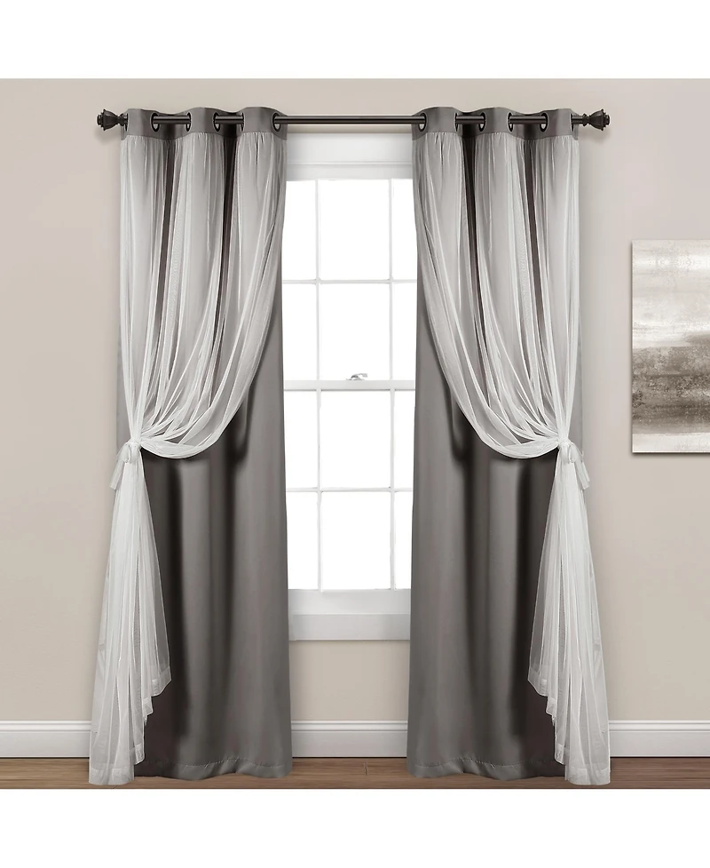 Lush Decor Grommet Sheer Panels With Insulated Blackout Lining