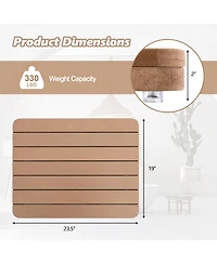 23.5" x 19" Bath Mat Hips Spa Shower for Bathroom with Non Slip Foot Pads