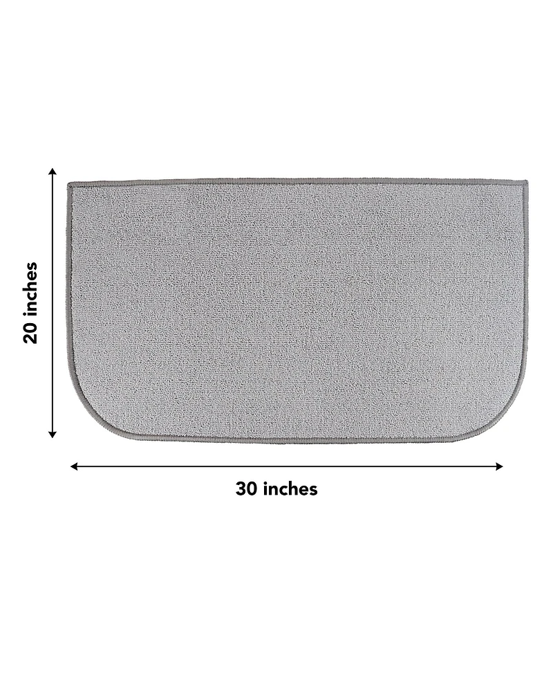 Sloppy Chef D-Shape Kitchen Throw Rugs (18x30 in.), Non-Skid Backing, Color Options