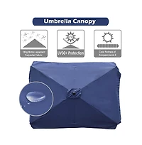 Yescom 9 Ft Patio Umbrella Replacement Canopy for 6 Rib Market Umbrella Table Outdoor Backyard Pool Sea Restaurant Navy